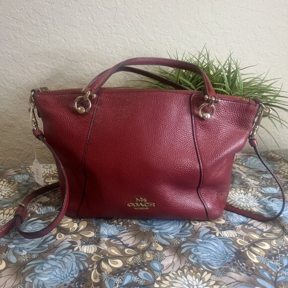 Coach Handbags - Coach (2021) Kacey Satchel Red Apple Crossbody Handbag